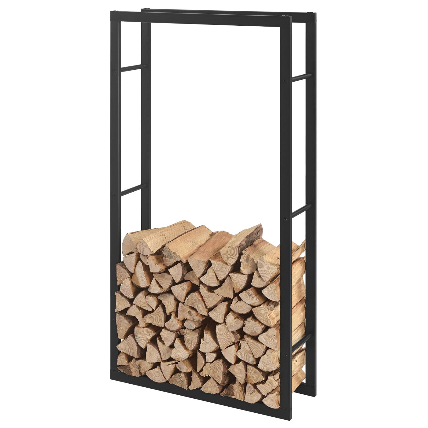 Herformuleren beneden pin Stalen brandhout rek houtopslag 75x150x25 cm zwart | premiumXL