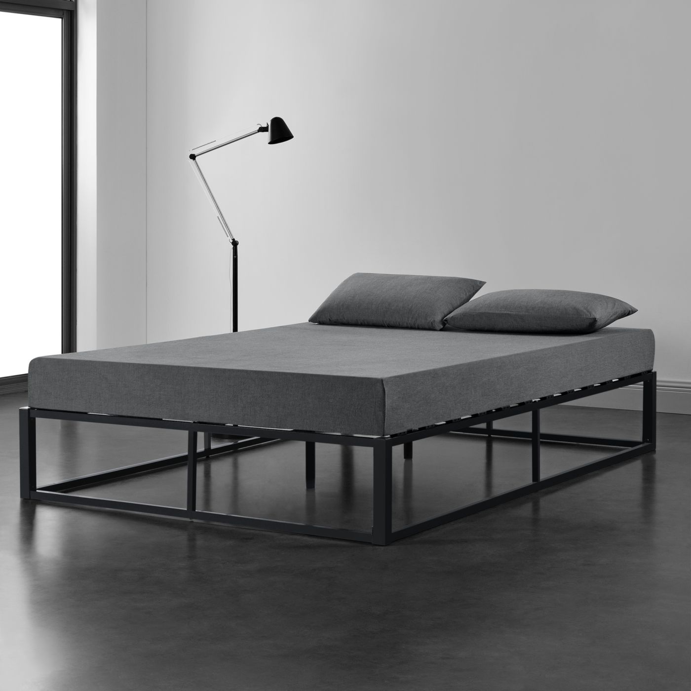 Stalen bed 160x200 cm zwart | premiumXL