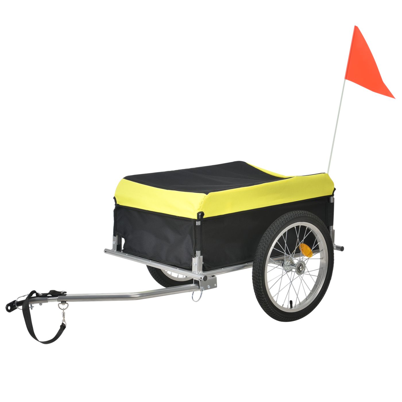 Wiens Dislocatie vrek Fiets aanhangwagen fietskar 130x65x50 cm geel en zwart | premiumXL