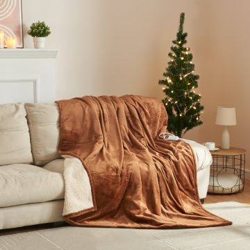 [en.casa] Elektrische deken Archi warmtedeken 200x150 cm bruin