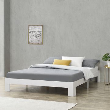 Houten bed Raisio met bedbodem 180x200 cm wit