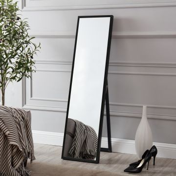 [en.casa] Spiegel vrijstaand Giovinazzo verstelbaar 152,8x37,8 cm zwart