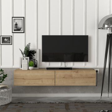 [en.casa] Tv-meubel Toivakka zwevend 135x31x25 cm eiken