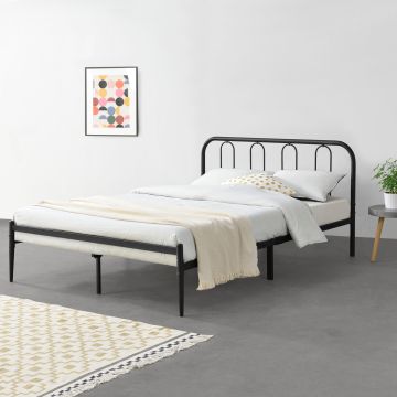 Stalen bed Hanko bedframe met bedbodem 160x200 cm zwart