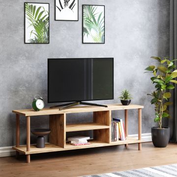 [en.casa] TV meubel Ærøskøbing 120x29x43 cm houtkleurig