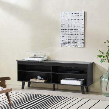 [en.casa] TV meubel Stenløse 58x150x38 cm zwart