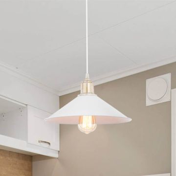 [lux.pro] Hanglamp Hinckley E27 wit bronskleurig antiek
