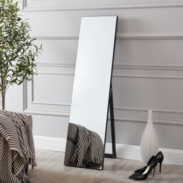 [en.casa] Spiegel vrijstaand Barletta verstelbaar 150,6x35,6 cm zwart