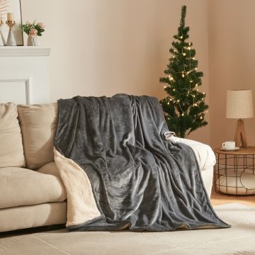 [en.casa] Elektrische deken Archi warmtedeken 200x150 cm donkergrijs