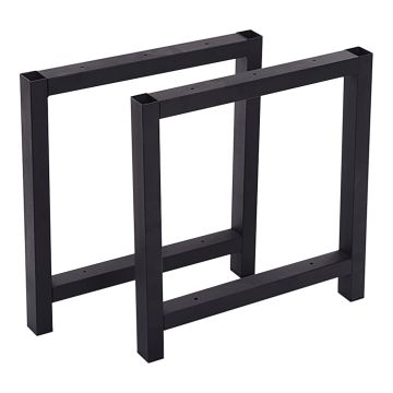[en.casa] Stalen onderstel Møn set van 2 tafelpoot 43x45 cm zwart mat