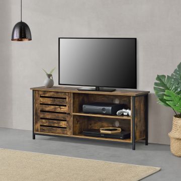 TV meubel Engerdal 110x30x49 cm houtkleurig en zwart