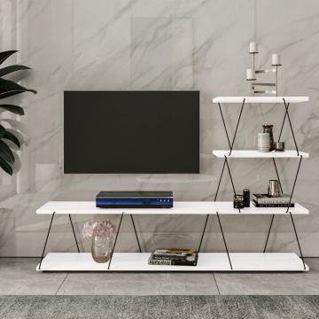 [en.casa] TV meubel Båtsfjord 150x30x93 cm wit