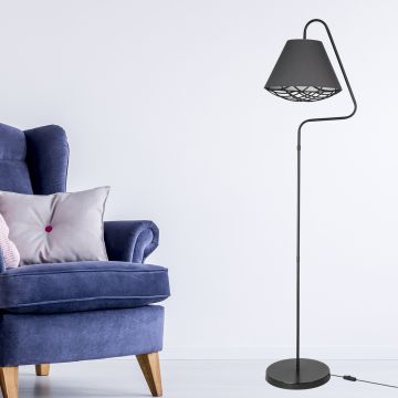[lux.pro] Staande lamp vloerlamp Gateshead E27 zwart en grijs