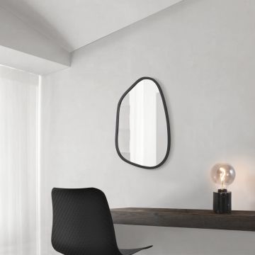 [en.casa] Spiegel Filiano hangend 80x58 cm zwart mat