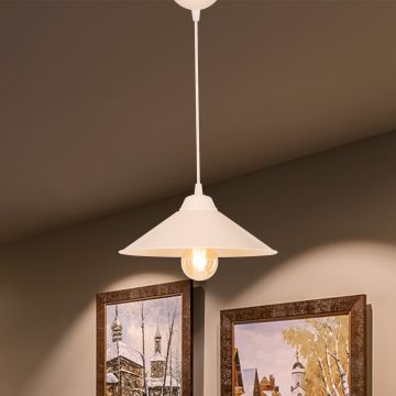 [lux.pro] Hanglamp Hereford E27 wit en creme