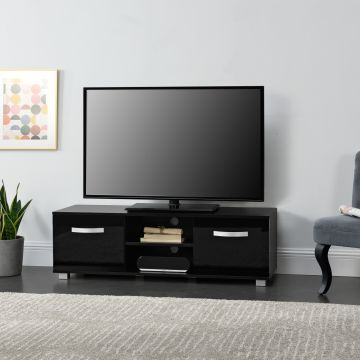 Tv meubel Laugar met planken 120x40x38 cm zwart