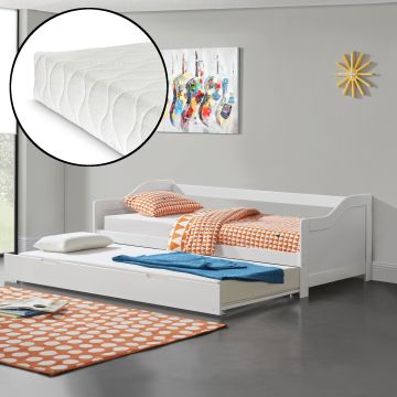 Bedbank tienerbed met onderschuifbed icl. matrassen - verschillende kleuren