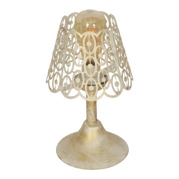 [lux.pro] Tafellamp bureaulamp Clevedon goudkleurig met witte patina E27