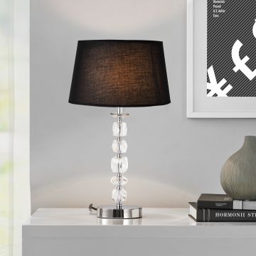 Tafellamp Kosmopolita 53xØ30,5 cm chroom en zwart E14
