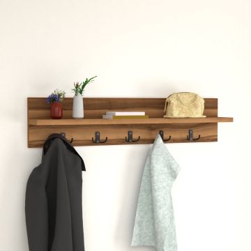 [en.casa] Wandkapstok Hammarö met plank 80x13x18 cm - 5 varianten
