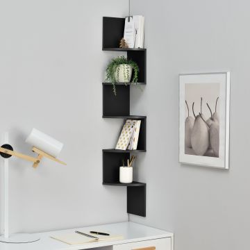 [en.casa]® Design Wandplank - planken - zwart model 5