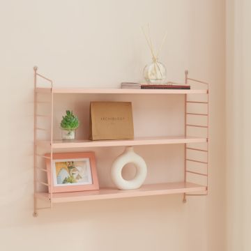 [en.casa] Wandplank Strängnäs verstelbaar 50x60x15 cm roze