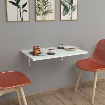 [en.casa] Klaptafel Klepp voor wandmontage 72x45x1,8 cm wit
