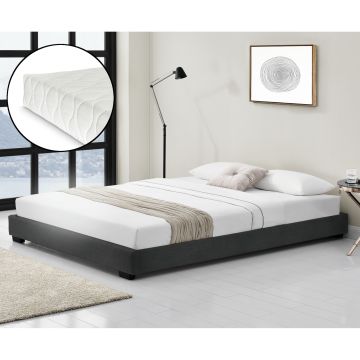 Modern bedframe kunstleer met matras 180x200 zwart