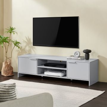 [en.casa] TV meubel Stevns 40x145x38 cm lichtgrijs