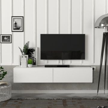 [en.casa] Tv-meubel Toivakka zwevend 135x31x25 cm wit
