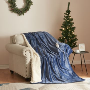 [en.casa] Elektrische deken Archi warmtedeken 180x130 cm lichtblauw