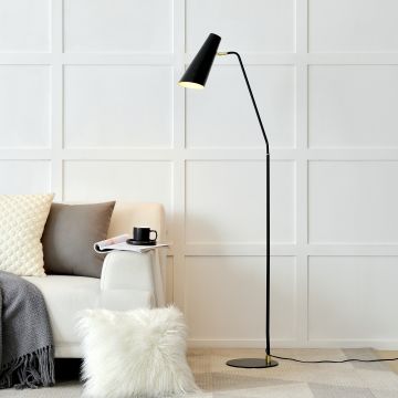 [lux.pro] Vloerlamp staande lamp Norwich metaal E27 160 cm zwart
