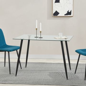 [en.casa] Glazen tafel Hyrynsalmi 75x110x70 cm - 2 varianten