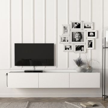 [en.casa] Tv-meubel Vihti zwevend 180x31x29,5 cm wit