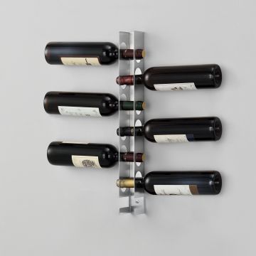 Wijnrek Pfalz voor 6 flessen wandmontage 55x5x7 cm