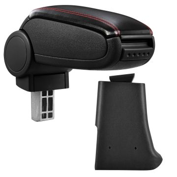 Armsteun-Golf 3-Vento-kunstleer-zwart+rood stiksel