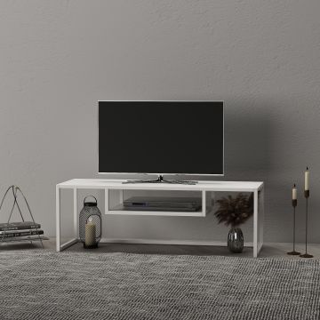 TV meubel Isokyrö metaal 120x40x40 cm wit [en.casa]