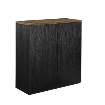 Archiefkast bureaukast met deuren 100x90x40 hout en zwart