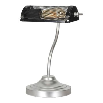 [lux.pro] Tafellamp bureaulamp Ditton zilverkleurig en zwart E27