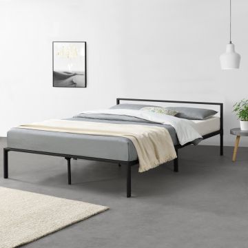 Stalen bed Imatra bedframe met bedbodem 160x200 cm zwart