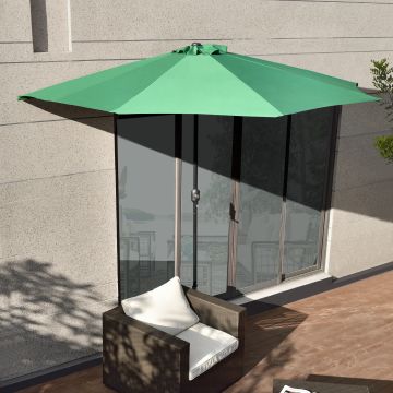 Parasol halfrond voor balkons of terrassen 300x150x230 groen