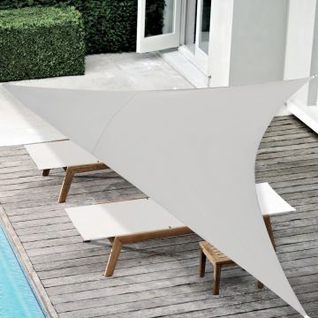 Schaduwdoek - waterafstotend driehoek 4x4x4 m lichtgrijs