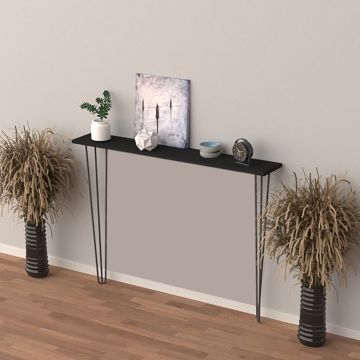 [en.casa] Console tafel Kokemäki met pinpoten 82x80x18 cm zwart