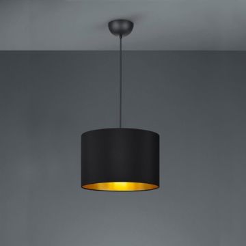 lux.pro Design hanglamp Rugby 21x28 cm E27 zwart en goudkleurig