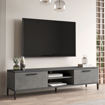 [en.casa] TV-meubel Lempäälä 39x160x35 cm betonkleurig en antraciet
