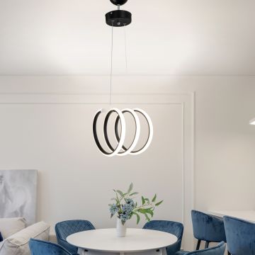 [lux.pro] Hanglamp Dunfermline met 210 LED's zwart en wit