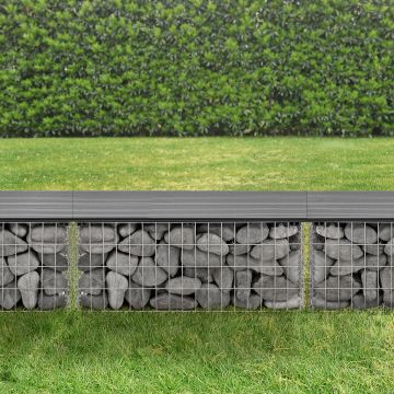 HKC tuinbank steenkorf 100x30x45 cm grijs