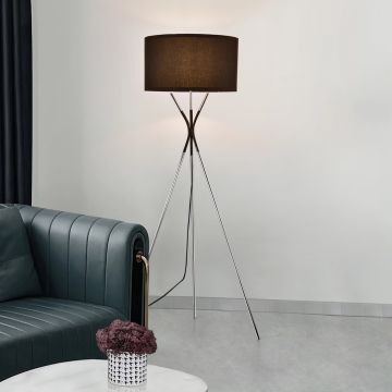 [lux.pro] Staande lamp Athlone 145 cm zilverkleurig en zwart