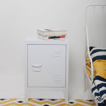 [en.casa] Nachtkastje Inari set van 2 metaal 57x40x30 cm wit