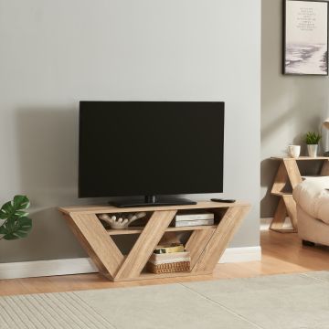 [en.casa] TV meubel Nome met 2 planken 110x30x40 cm eikenkleurig